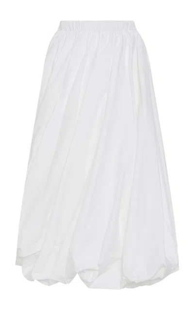 Rosetta Getty Cotton Twisted Bubble Maxi Skirt In White