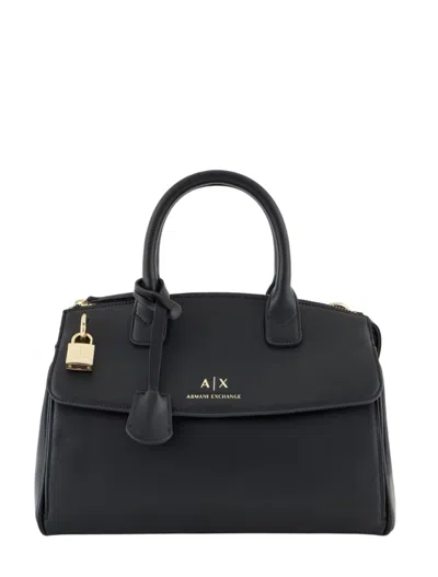 Armani Exchange Asv Small Handbag With Padlock And Metal Details