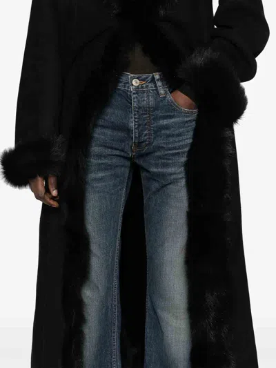 Balenciaga Women's Wide Leg Baggy Pant In Light Wash