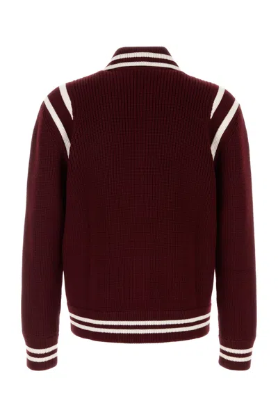 Gucci Wool Cardigan With Front Pockets And Ribbed Texture