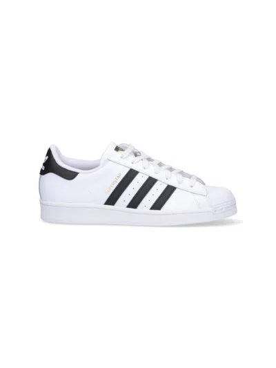 Adidas Originals Superstar Vintage Ostrich-effect Leather Sneakers In White