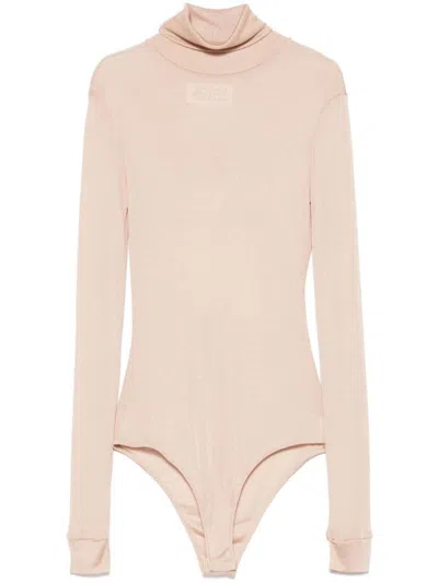 Maison Margiela Maison Martin Margiela Women Body Collo Alto Semitrasparente In Beige