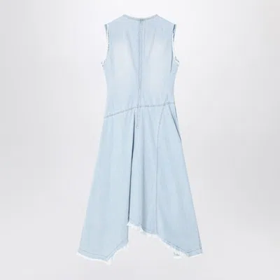 Acne Studios Asymmetric Faded Denim Dress In Blue