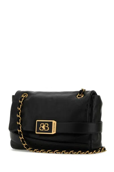 Balenciaga Modu Medium Flap Bag With Chain In Black