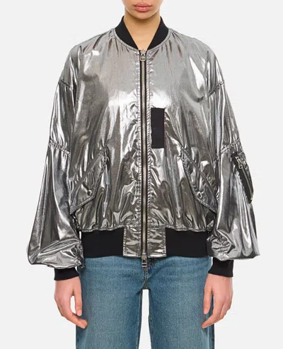 Junya Watanabe Metallic Effect Bomber Jacket In Silver