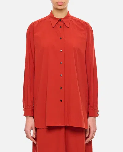 Dušan Dusan Red Shirt With Pointed Collar And Elegant Draping In Red