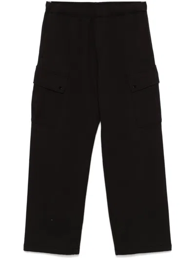 C.p. Company C. P. Company Diagonal Raised Fleece Cargo Sweatpants In Black
