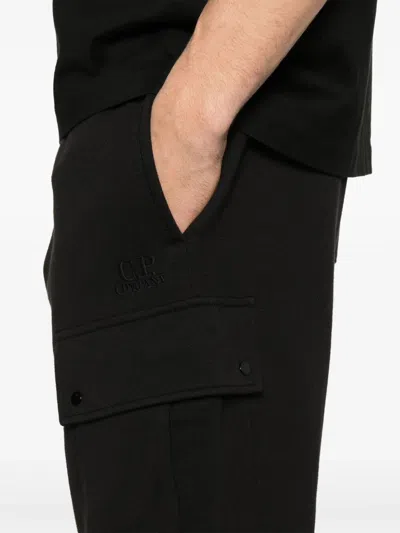 C.p. Company C. P. Company Diagonal Raised Fleece Cargo Sweatpants In Black