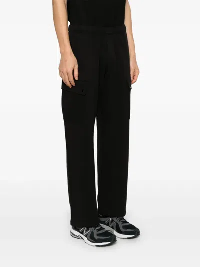 C.p. Company C. P. Company Diagonal Raised Fleece Cargo Sweatpants In Black