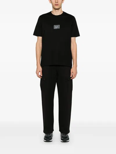 C.p. Company C. P. Company Diagonal Raised Fleece Cargo Sweatpants In Black