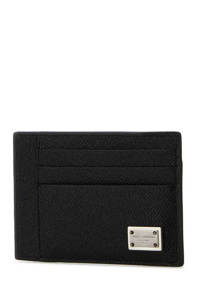 Dolce & Gabbana Black Card Holder With Logo Plaque