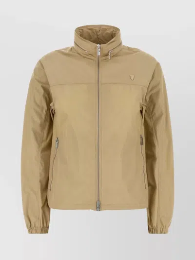 Burberry Windbreaker With Elastic Cuffs And High Collar