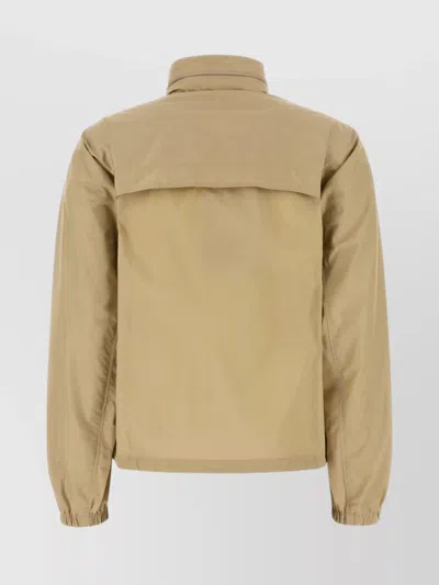 Burberry Windbreaker With Elastic Cuffs And High Collar