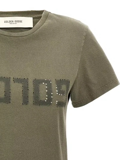 Golden Goose 'doris' Embellished Front T-shirt In Green