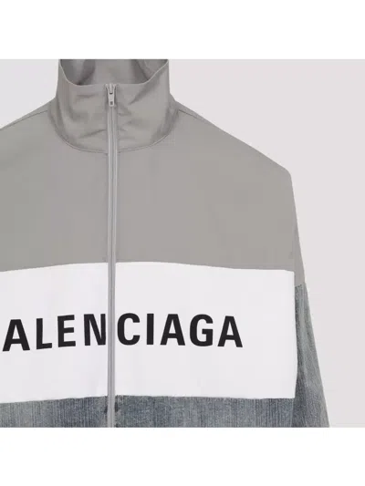 Balenciaga Zip-up Cotton And Polyester Jacket In Blue