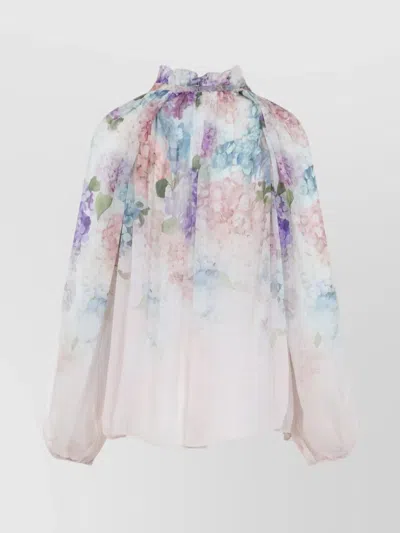 Zimmermann Billow Dawning Blouse In Multicolor