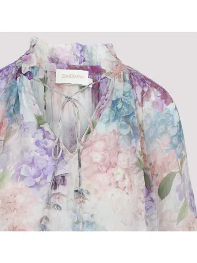 Zimmermann Billow Dawning Blouse In Multicolor