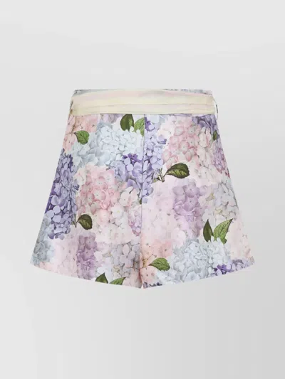 Zimmermann Dawning Silk Shorts In Multi Hydrangea
