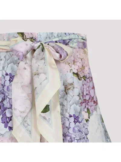 Zimmermann Dawning Silk Shorts In Multi Hydrangea