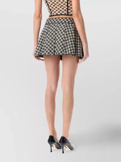 Misbhv Gray Monogram Jacquard Canvas Miniskirt In Gray