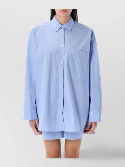 By Malene Birger Derris Striped Shirt In Organic Cotton In Blue