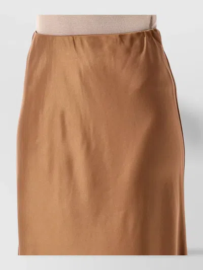 By Malene Birger Elastic Waistband Ankle Length Satin Skirt