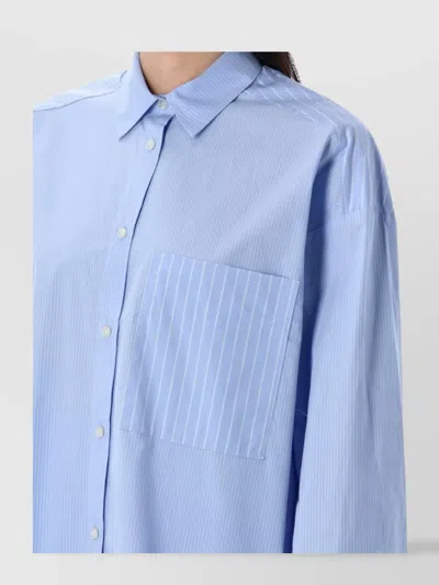 By Malene Birger Derris Striped Shirt In Organic Cotton In Blue