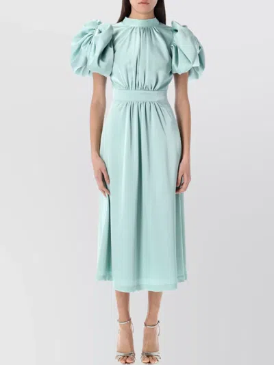 Rotate Birger Christensen Rotate Satin Puff Midi Dress