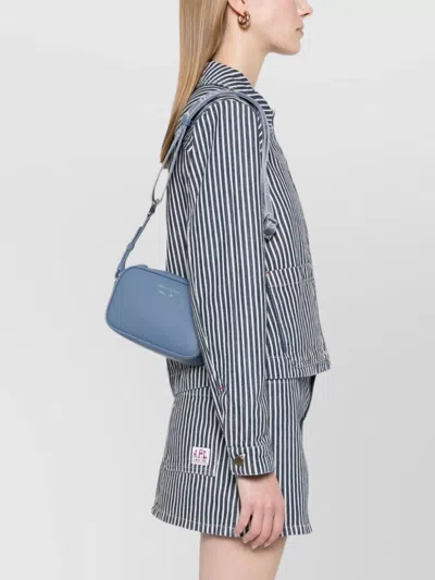 Emporio Armani Textured Finish Camera Bag With Adjustable Strap In Blue