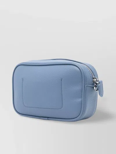 Emporio Armani Textured Finish Camera Bag With Adjustable Strap In Blue