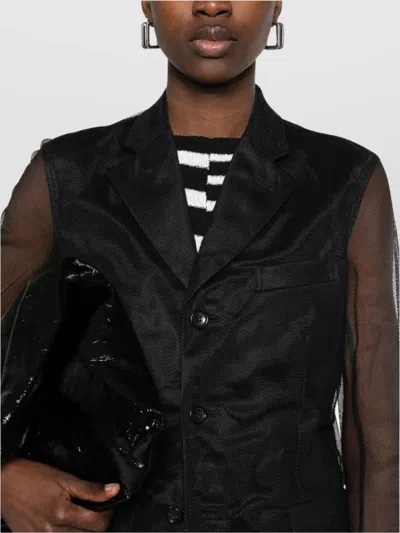 Comme Des Garçons Longline Sheer Sleeves Coat