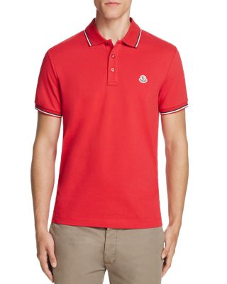 moncler burgundy polo shirt