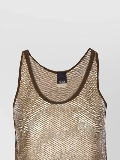 Pinko Crewneck Sleeveless Sequin Embellished Top