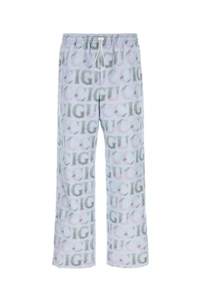 Gucci Polyester Pant With All-over Print And Elastic Waistband In Multicolor