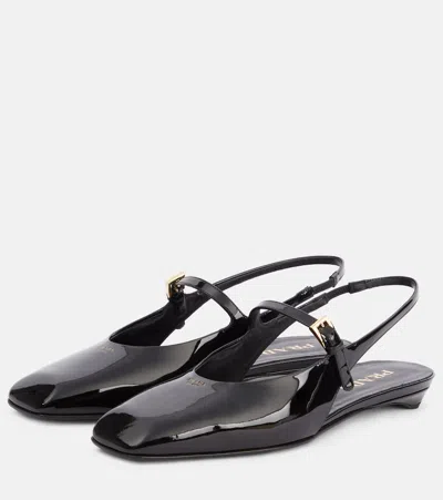 Prada Black Patent Leather Slingback Ballerina