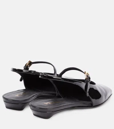 Prada Black Patent Leather Slingback Ballerina