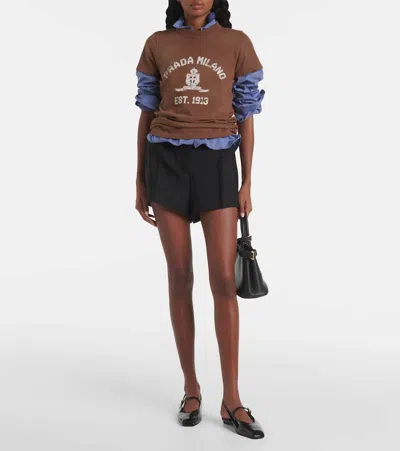 Prada Black Patent Leather Slingback Ballerina