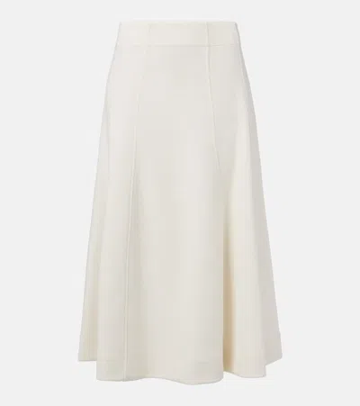 Jil Sander Flared A-line Midi Skirt In Weiss