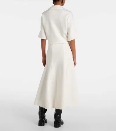 Jil Sander Flared A-line Midi Skirt In Weiss