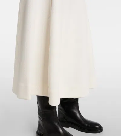 Jil Sander Flared A-line Midi Skirt In Weiss