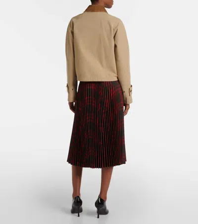 Burberry Beige Cropped Cotton Jacket In Beige