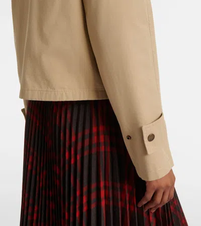 Burberry Beige Cropped Cotton Jacket In Beige