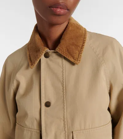 Burberry Beige Cropped Cotton Jacket In Beige