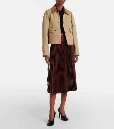 Burberry Beige Cropped Cotton Jacket In Beige