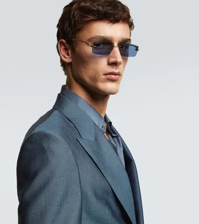 Cartier Panthère De  Rectangular Sunglasses In Blau