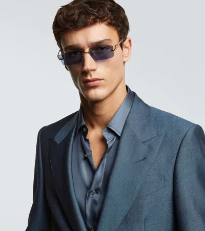 Cartier Panthère De  Rectangular Sunglasses In Blau