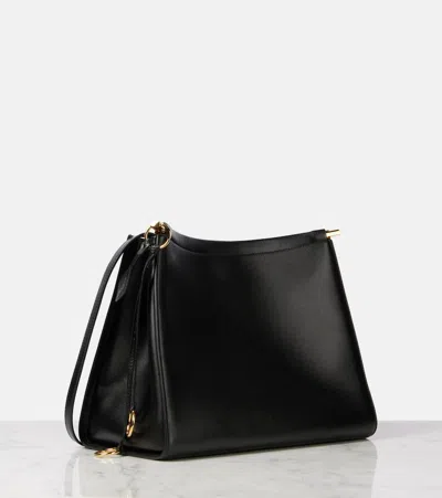 Alaïa Le Click Medium Curve Shoulder Bag In Glossy Leather In Schwarz