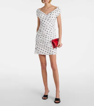 Jacquemus 'the Rita' White Dress With V-neck And Polka Dot Motif