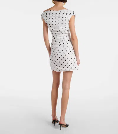 Jacquemus 'the Rita' White Dress With V-neck And Polka Dot Motif