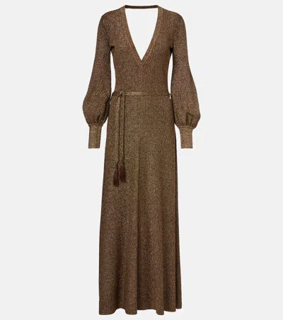 Tom Ford Embellished Metallic Jersey Maxi Dress In Gold